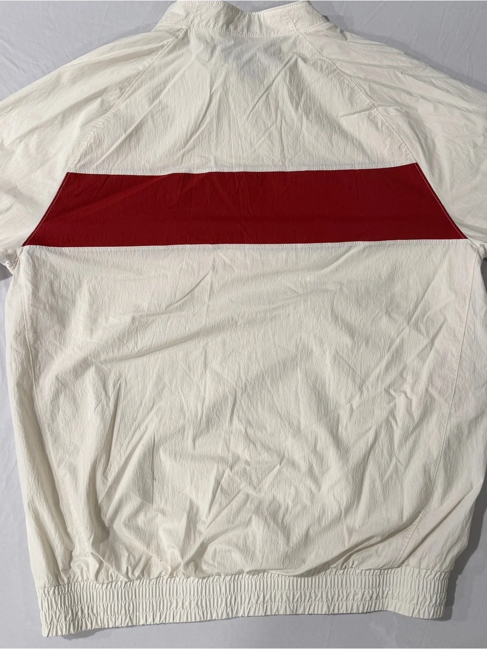 Jordan White and Crimson Half-Zip Windbreaker with OU Logo